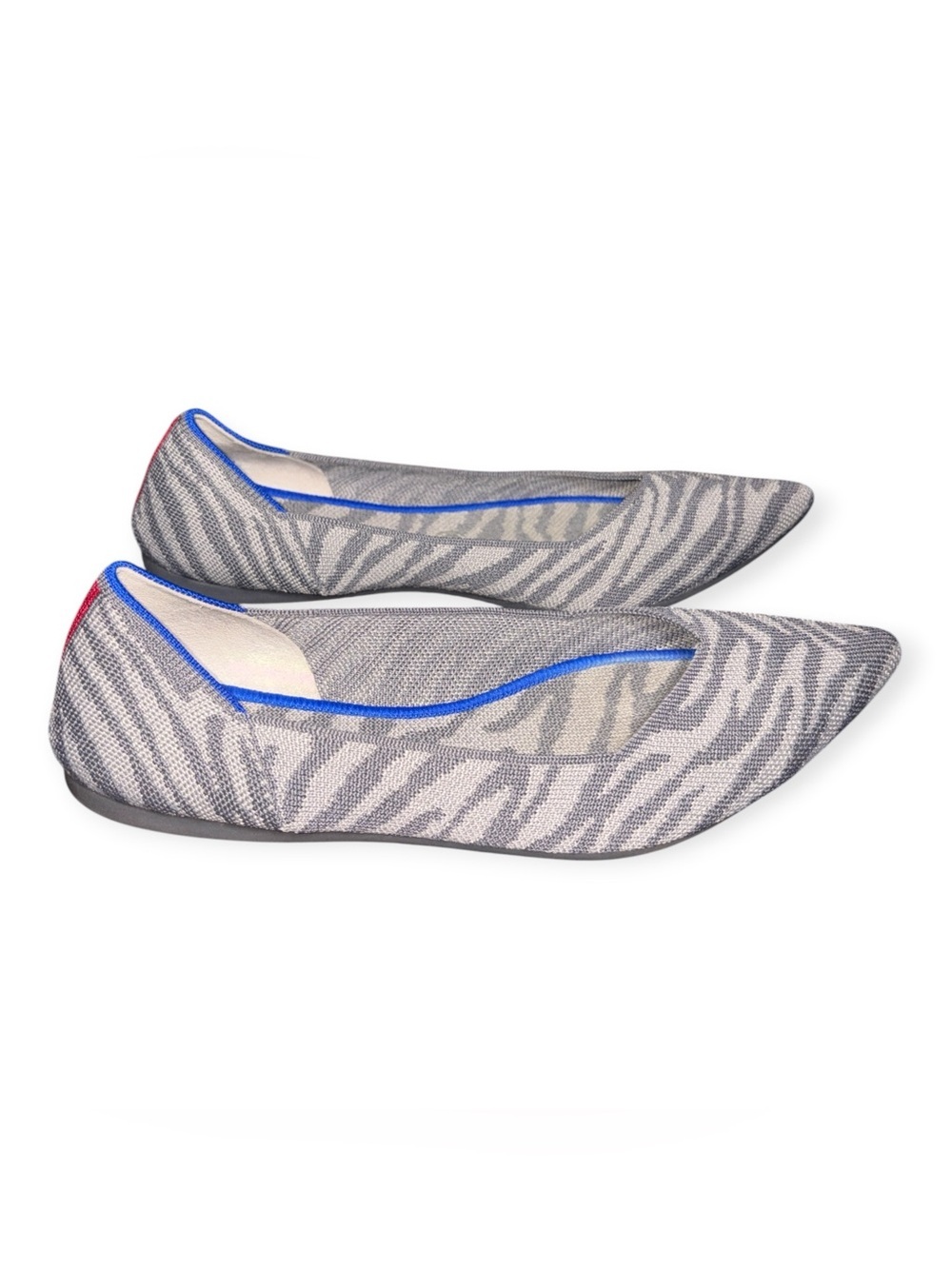 Rothy’s women’s Pointed Zebra-Print Ballet Flats size 10